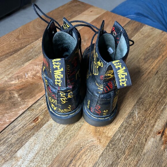 Dr. Marten Graffiti Print Scribble Boots US 10 Rare Vintage 90s - Picture 3 of 6